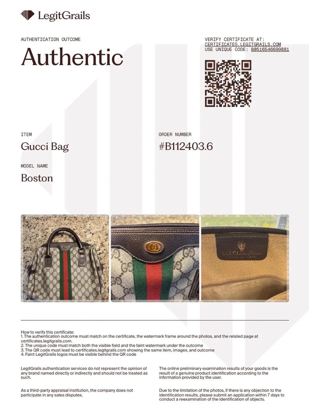 Vintage Gucci Boston Bag with Green & Red Web Stripe